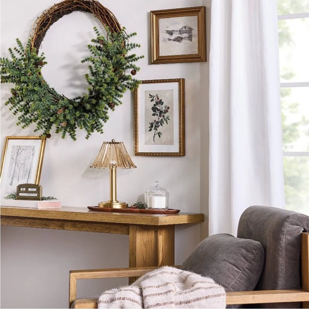 Glass Shade Table Lamp Tan - Hearth & Hand™ with Magnolia Christmas 2025